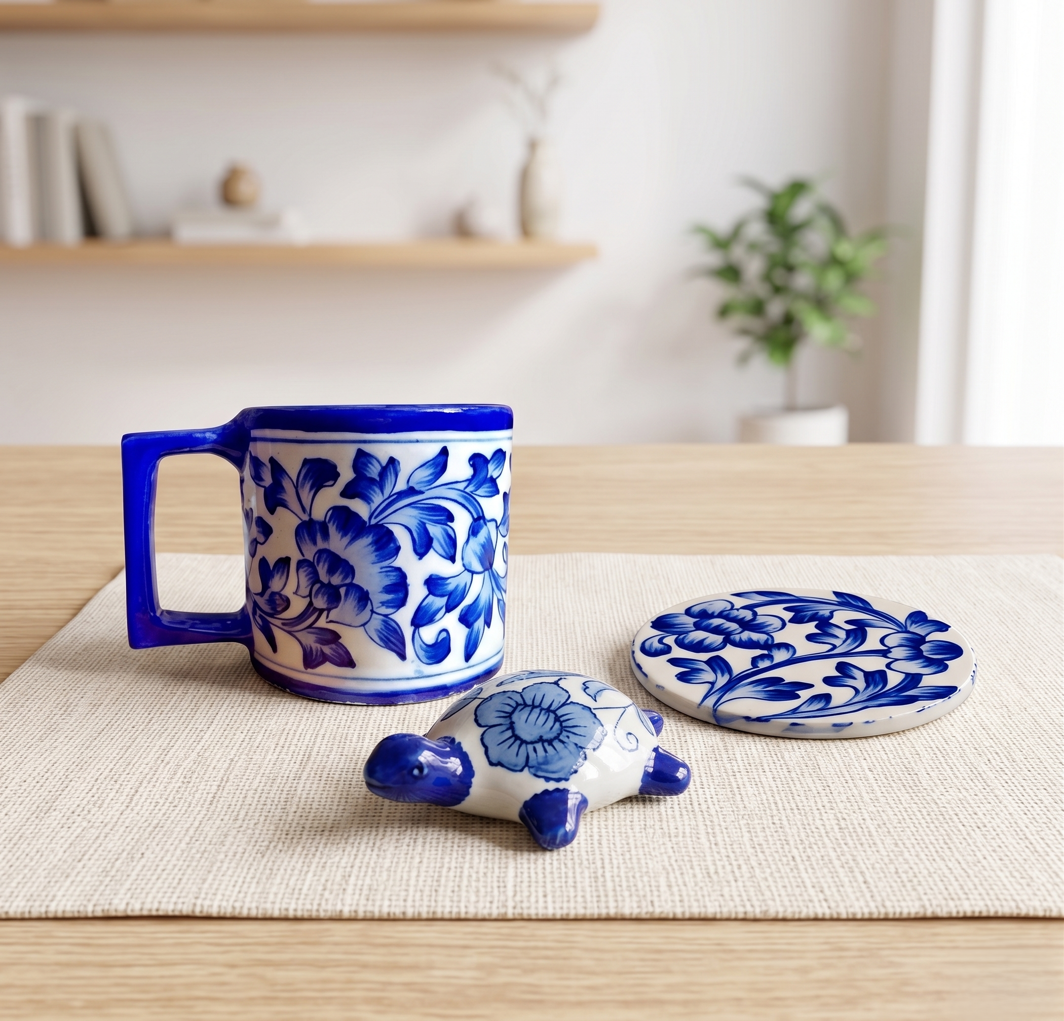 Jaipur Blue Pottery Desk & Coffee Ritual Set